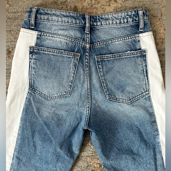 Altar’d State Vervet Color Block High Rise Jeans with Raw Hem - Picture 8 of 13